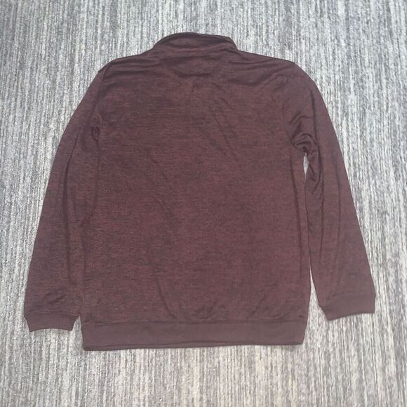 Van Heusen Flex Mens Size XL Pullover Three Button Shirt Burgundy Long Sleeve - Picture 6 of 6